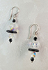 Boucles d'oreilles cristal blanc et noir Scintillation